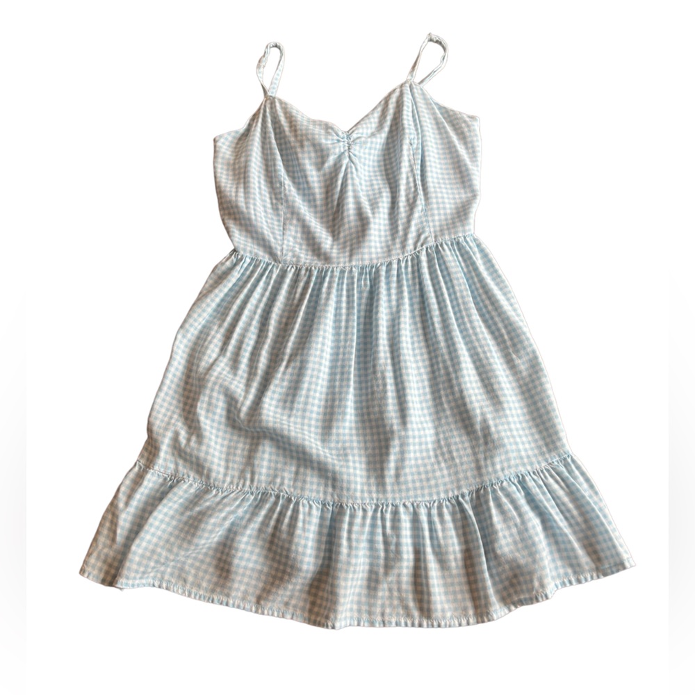 Beachwear by Japna Blue and White Gingham Summer Dress Size L